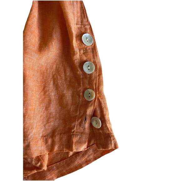 Tahari Tunic Top Womens 2X Orange  100% Linen Popover Lagenlook Coastal Beach - Picture 6 of 7